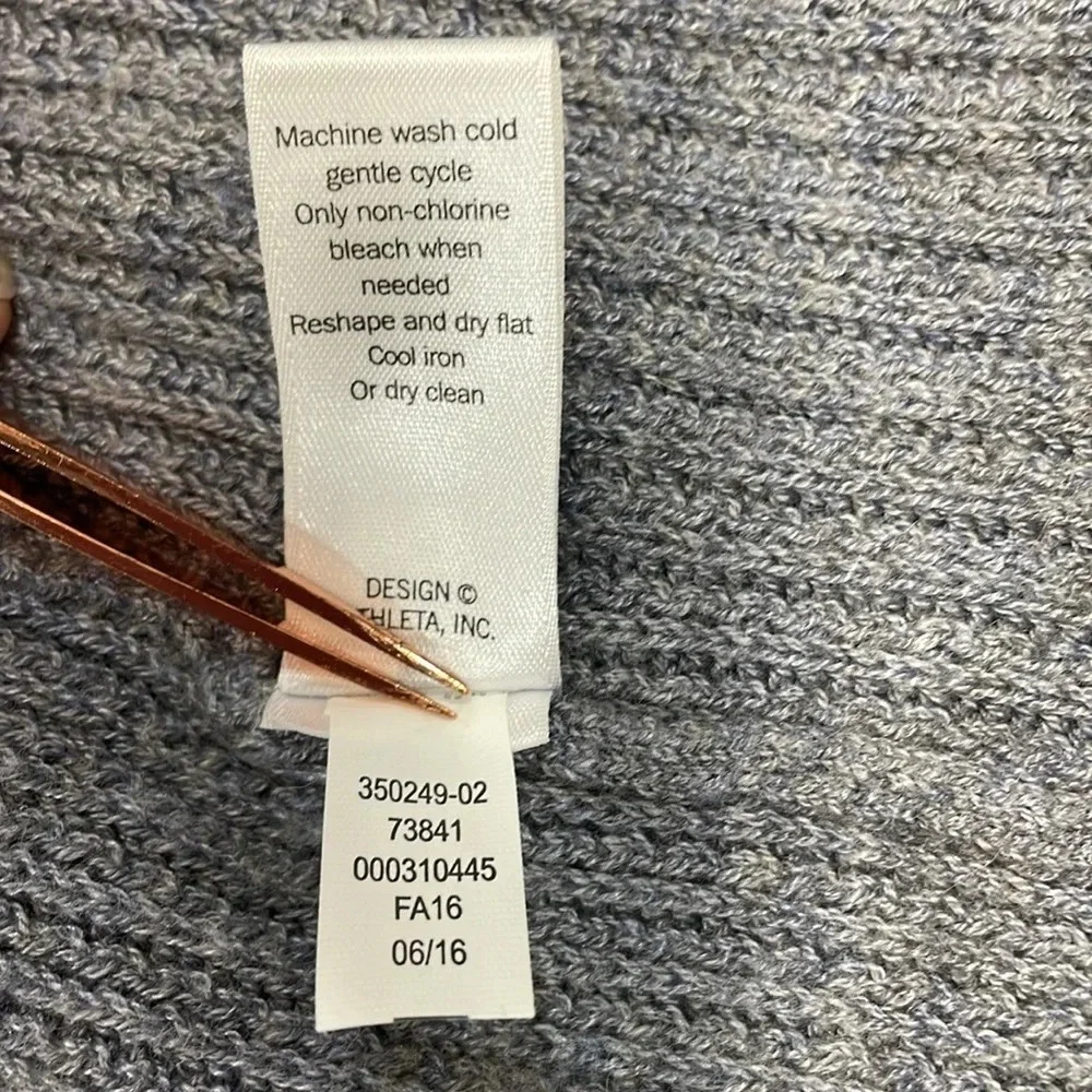 Athleta Long Sweater Duster Cardigan Merino Wool Blend Blue Gray S